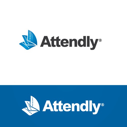 Neon blue safari logo with the title 'Logo for Attendly '