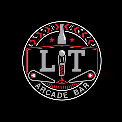 Bar brand with the title 'Logo concept for Lit Arcade bar'