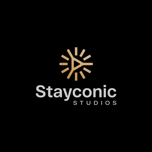Shiny logo with the title 'Stayconic Studios logo concept'
