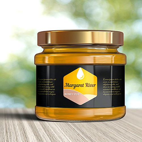 Honeycomb design with the title 'simple classic honey logo.'