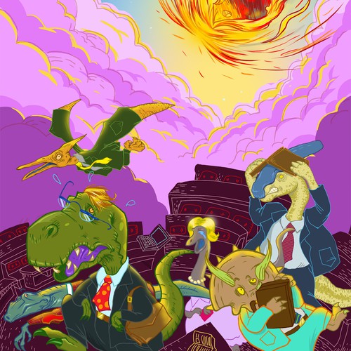 Dinosaur design with the title 'Heart bleed fire t-shirt design contest'