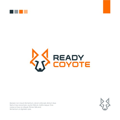 Coyote design with the title 'modern logo design for ready coyote'