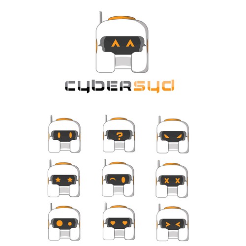 Emoji logo with the title 'robot head'