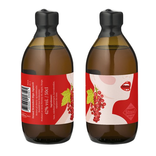 Drink label with the title 'Label design for Norwegian craft distillery'