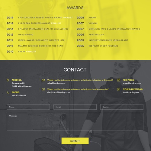 Bike website with the title 'Contact Us Page'