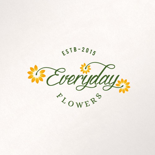Text logo with the title 'A creative logo for Everyday Flowers'