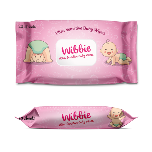 Baby label with the title 'Baby Wipes'