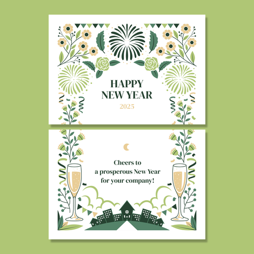 New Year's design with the title 'New year 2025 greeting card'