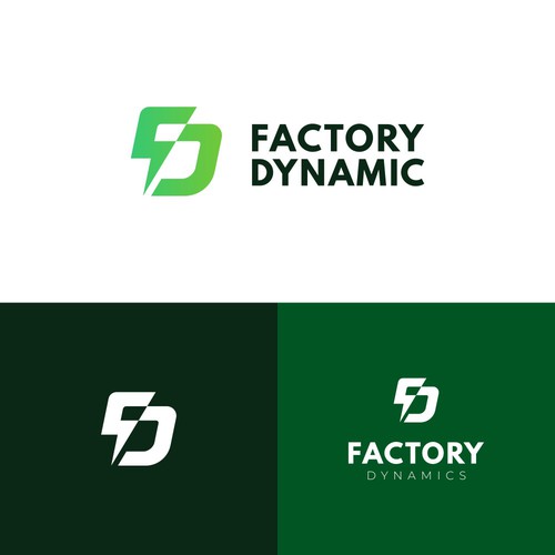 Letter f design logo with the title 'Factory Dynamic'