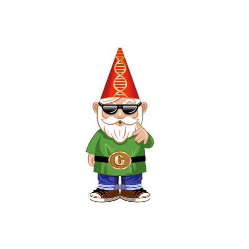 Hip hop design with the title 'Gnome character for a genotyping service'