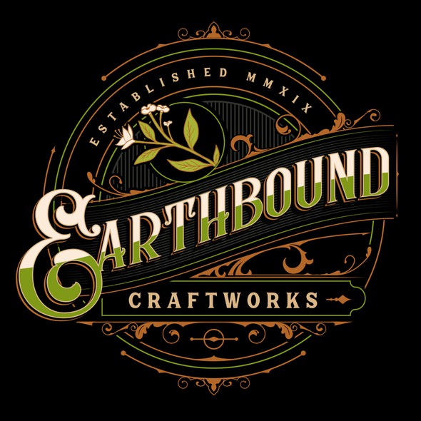 Black background logo with the title 'Earthbound Craftworks'