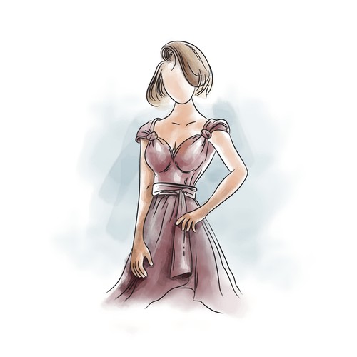 Dress illustration with the title 'Dress girls'