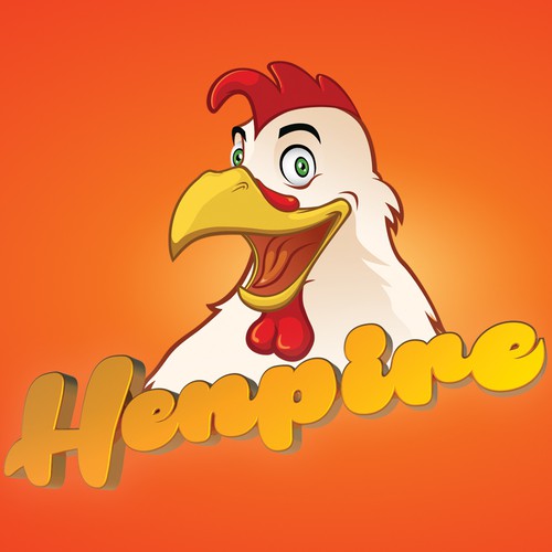 Rooster artwork with the title 'Create the mascot for Henpire!'