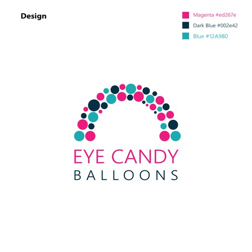 Balloon logo with the title 'Logo Designed for Eye Candy Balloons'