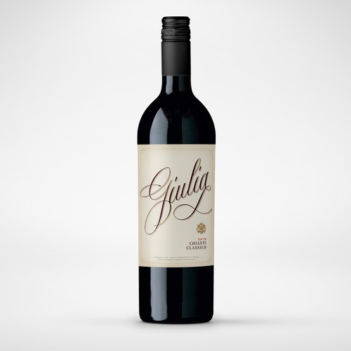 Italian design with the title 'Elegant classic Italian wine label.'