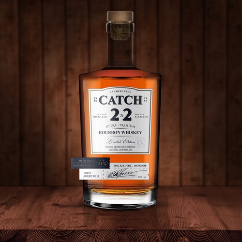 Premium label with the title 'Bourbon Whiskey label design'