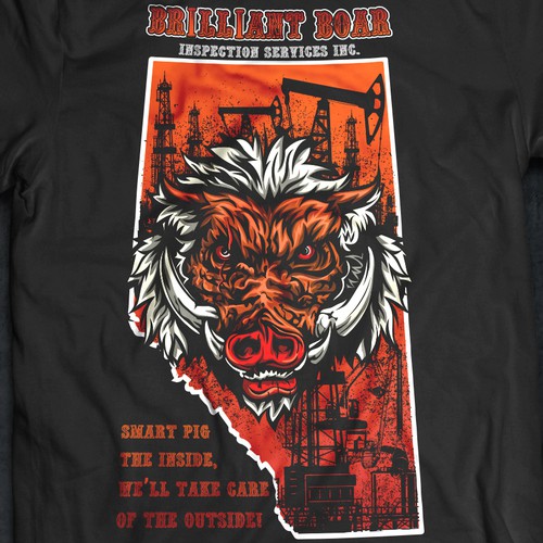 Animal t-shirt with the title 'BRILLIANT BOAR - Design T-shirts and hats.'