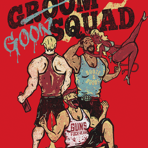 Funny t-shirt with the title 'T-Shirt design for a Bachelor Party'