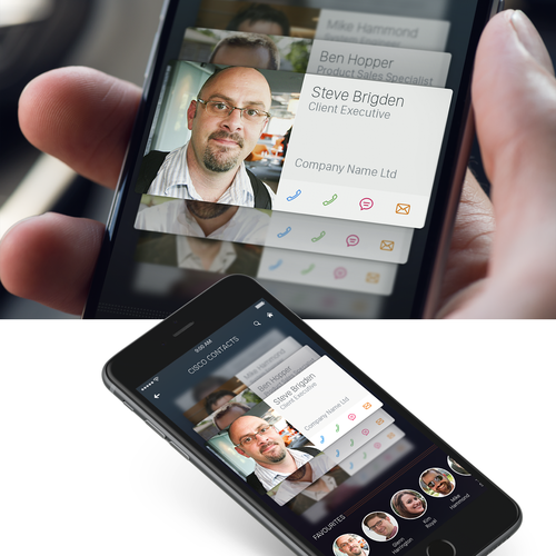IOS design with the title 'Contact app concept'