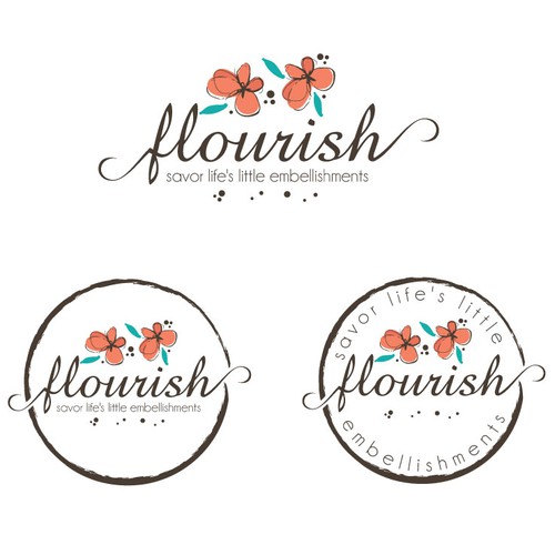 Vibrant logo with the title 'Feminine, flourish logo'