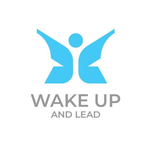 Learning logo with the title 'logo design for wake up and lead'