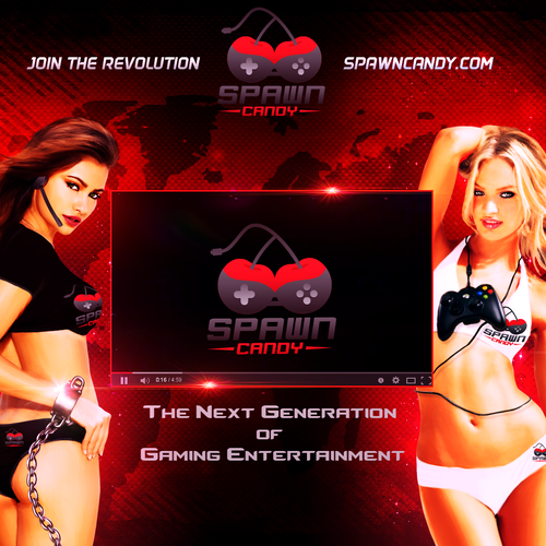 Sexy artwork with the title 'Female Gamer Illustration'