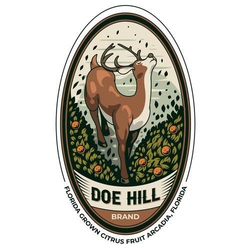 Citrus design with the title 'doe hill'