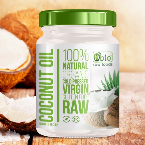 Bio label with the title 'Clean label for organic coconut oil '