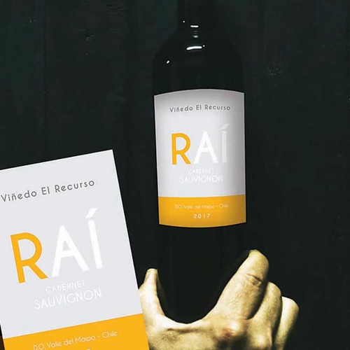 Contemporary label with the title 'Bold wine label concept'