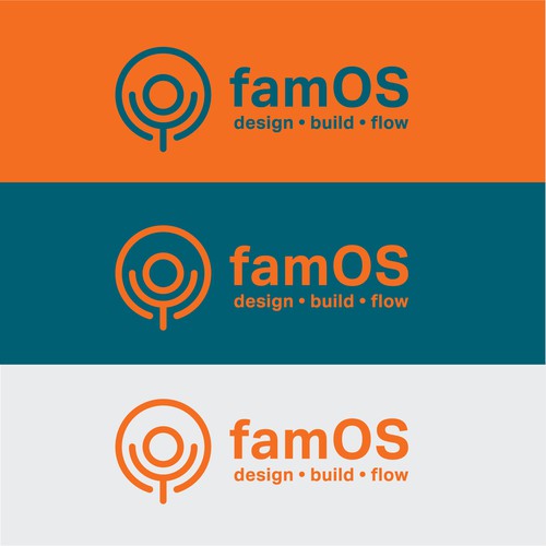 Family brand with the title 'Logo concept for famOS'