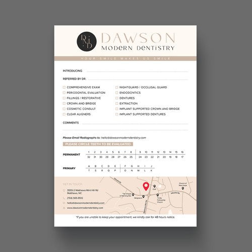 Teeth design with the title 'Referral pads'