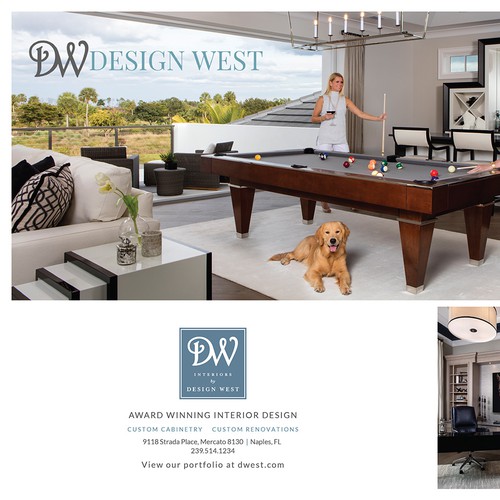 Magazine ad design with the title 'Design West 2 page Magazine Ad design'