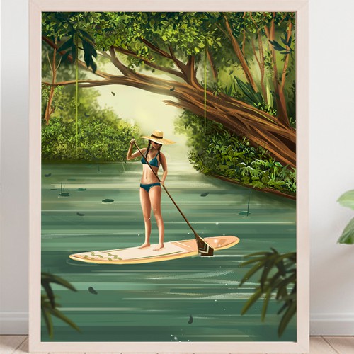 Jungle illustration with the title 'Illustration from a photo'