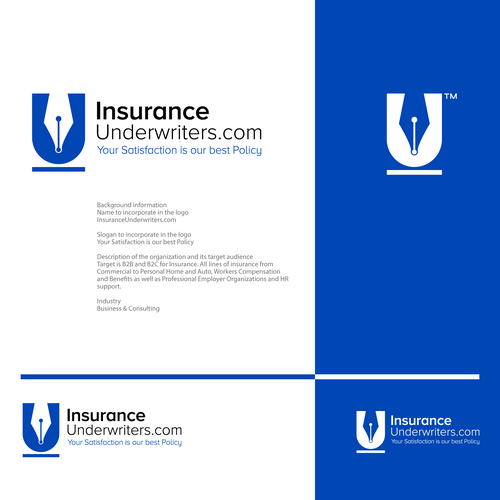 Insurance brand with the title 'InsuranceUnderwriters Logo Design'