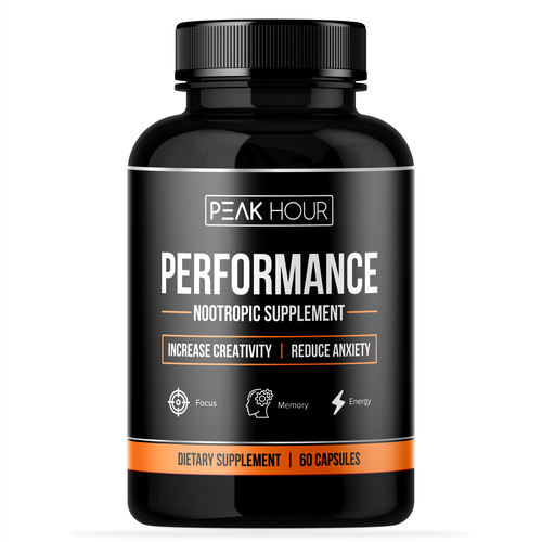 Focus design with the title 'Nootropic supplement design for a high performance brand'