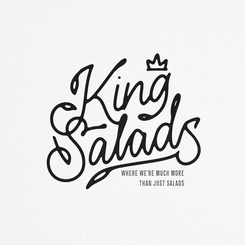 Edgy logo with the title 'Hand Lettering Logo For King Salads'