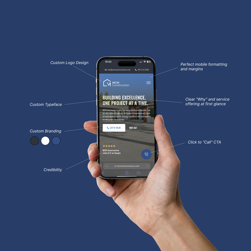 Architecture website with the title 'Construction Branding and Website'