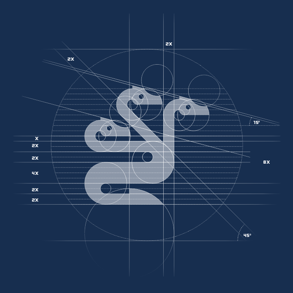 Hydra logo with the title 'Bold Hydra Logo with Grid System'