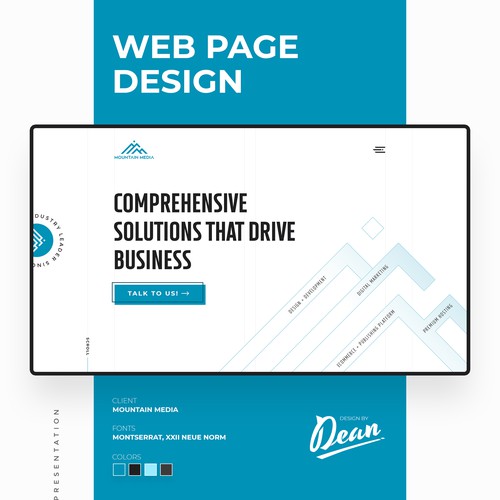 Agency design with the title 'Web Design for digital marketing agency'