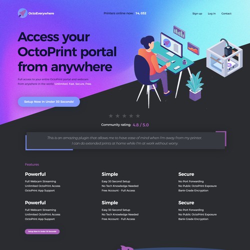 3-dimensional design with the title '3D printer website'