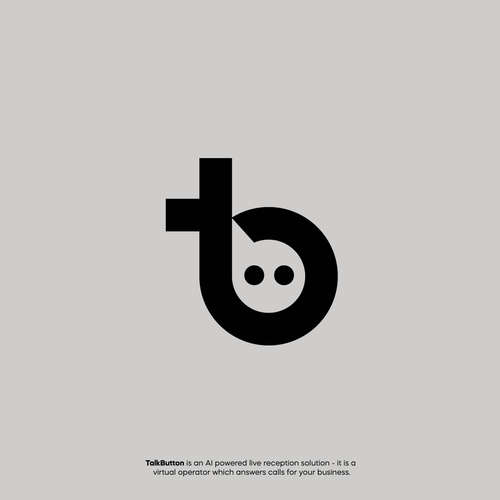 Monochrome brand with the title 'TalkButton'