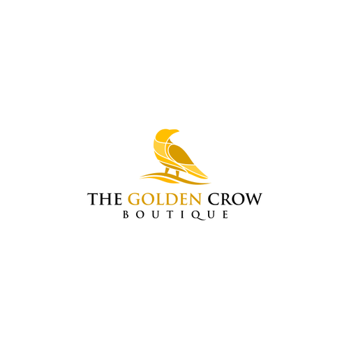 Crow logo with the title 'Bold Logo Concept for The Golden Crow Boutique'