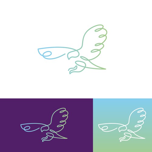 One line design with the title 'Eagle Line Art Concept'