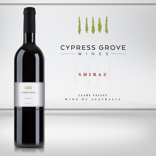 Logo label with the title 'Cypress Groves wine label'
