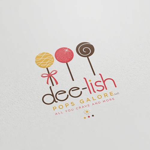Upscale logo with the title 'Logo for Dee-lish Pops Galore'