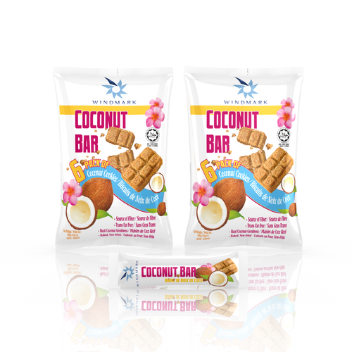 3D packaging with the title 'Bagdesign for cereal coconut bar'