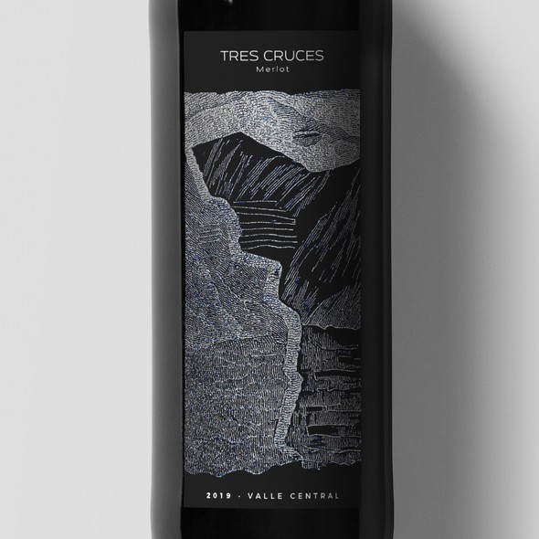 Argentina design with the title 'Tres Cruces Wine Label'
