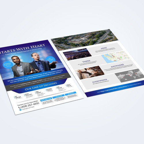 Speaker design with the title 'Design Silicon Valley Ministry Flyer As They Launch'