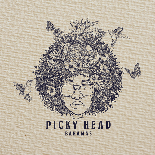 Travel illustration with the title 'Picky Head Of Bahamas'