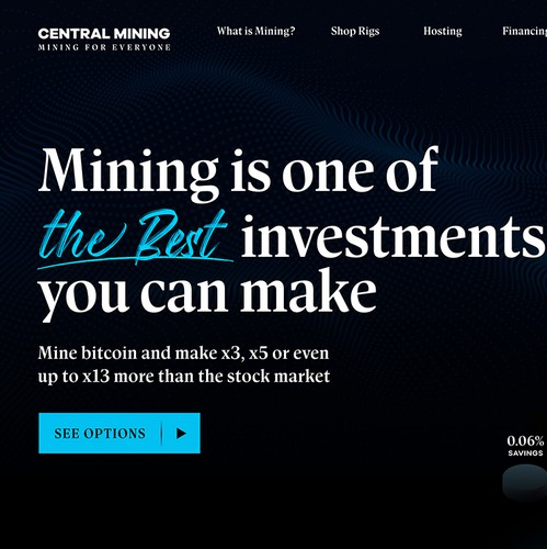 Mining website with the title 'Crypto Mining Web Design'